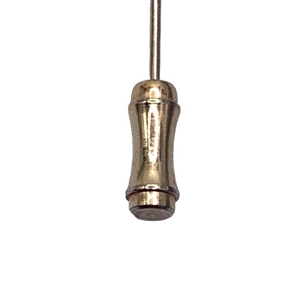 Vintage Womens Lapel Stick Pin Gold Tone Metallic Envelope Butterfly Detail - Picture 7 of 7